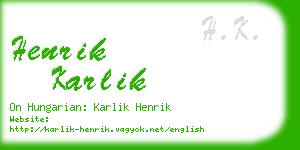 henrik karlik business card